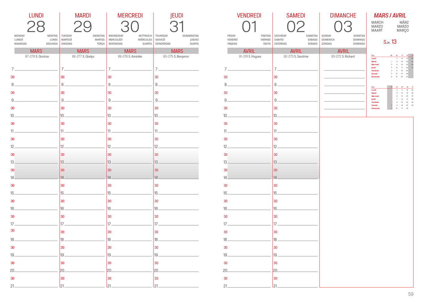 Planning de la semaine