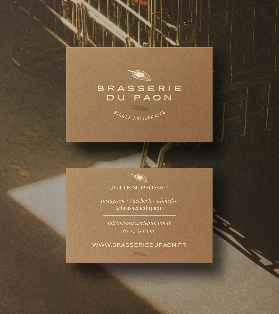Cartes de visites or - Brasserie du Paon