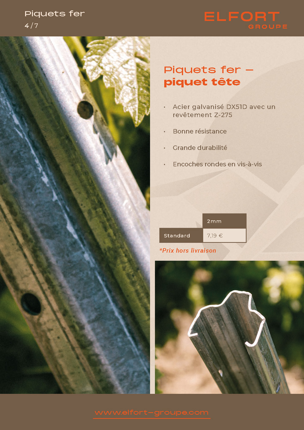 Piquets fer — piquet tête