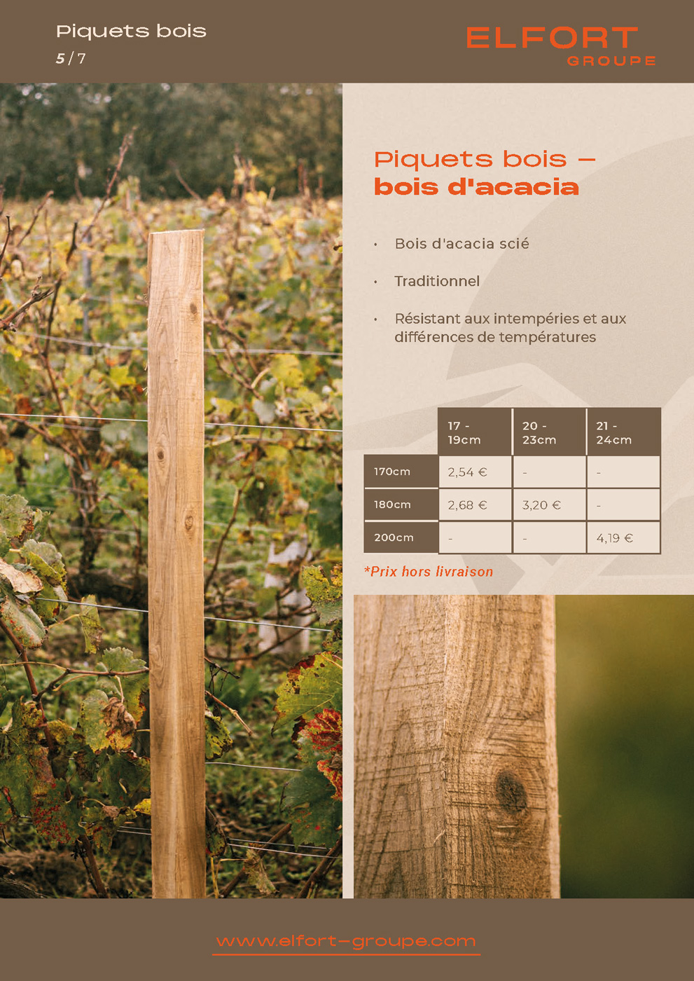 Piquets bois — bois d'acacia
